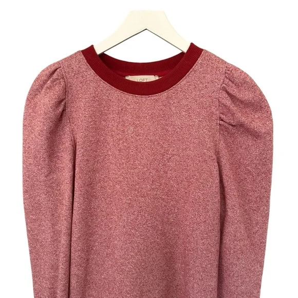 LOFT Red and White Patterned Sweater - Picture 15 of 16